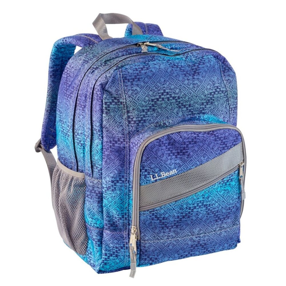 NWOT L.L.Bean Deluxe Bookpack - Periwinkle Sky Chevron